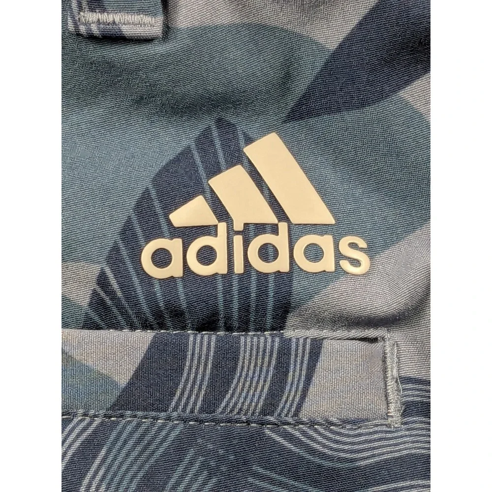 Adidas Golf Shorts Mens 38 Blue Whale Camo Performance Stretch Flat Front 9 Ins - Picture 12 of 14